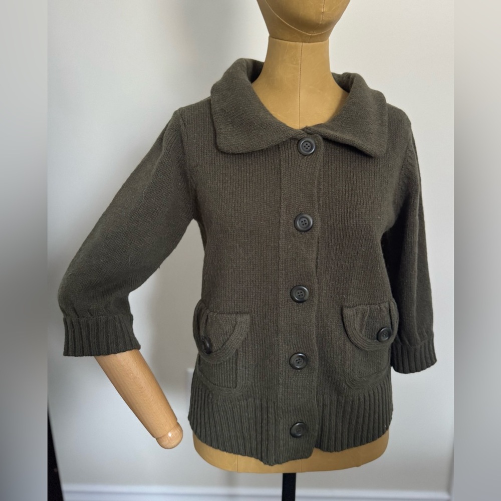 Alexandra Bartlett Dark Green Knit Cardigan (S)